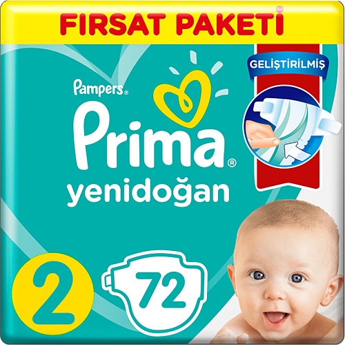 Prima Aktif Bebek 2 Numara Mini 72'li Bebek Bezi