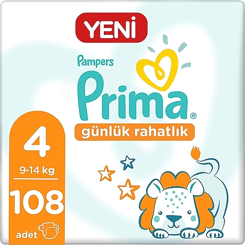 Prima Günlük Rahatlık 4 Numara Maxi 27'li 4 Paket Bebek Bezi