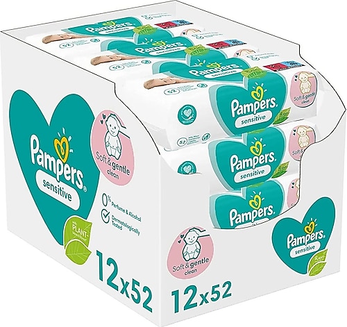 Prima Hassas Ciltler İçin Kokusuz 52 Yaprak 12'li Paket Islak Mendil