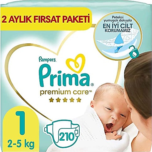 Prima Premium Care 1 Numara Yenidoğan 210'lu Bebek Bezi