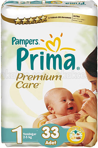 Prima Premium Care 1 Numara Yenidoğan 33'lü Bebek Bezi