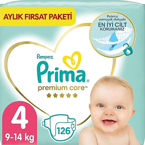 Prima Premium Care 4 Numara Maxi 126'lı Bebek Bezi