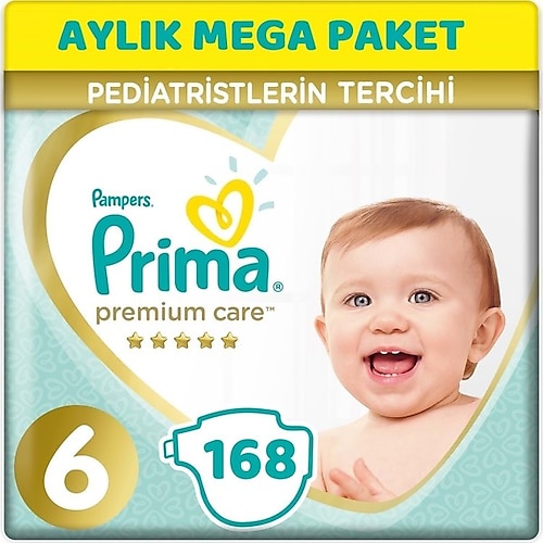 Prima Premium Care 6 Numara Extra Large 168'li Bebek Bezi