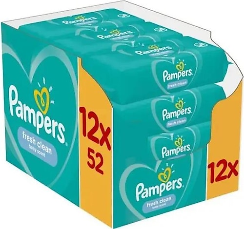 Prima Temiz ve Ferah 52 Yaprak 12'li Paket Islak Mendil
