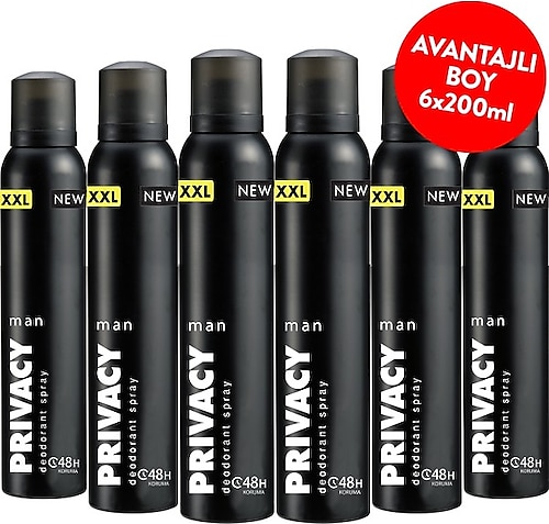 Privacy Man Erkek Deodorant 6x200  ML