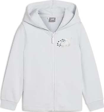 PUMA ESS+ PUMA FC FZ Hoodie Unisex Çocuk Mont, Silver Mist, 7-8 YAŞ