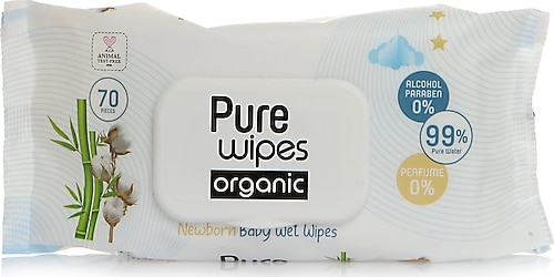 Pure Baby Organic Yenidoğan 70 Yaprak Islak Havlu
