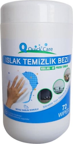 Quick Care Beyaz 72'li Islak Temizlik Bezi