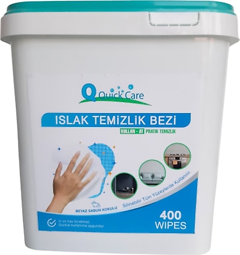 Quick Care Beyaz Sabun Kokulu 400'lü Islak Temizlik Bezi