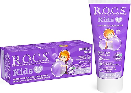 R.O.C.S. Balon Sakızı Tadında 4-7 Yaş Florürlü Çocuk Diş Macunu 35 ml