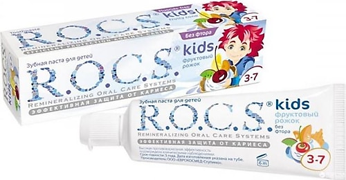 R.O.C.S. Meyve Külahı 3-7 Yaş Florürsüz Çocuk Diş Macunu 35 ml