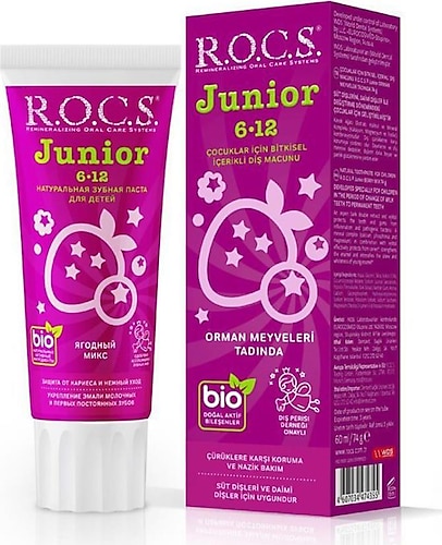 R.O.C.S. Orman Meyveleri Tadında 6-12 Yaş Florürsüz Çocuk Diş Macunu 60 ml