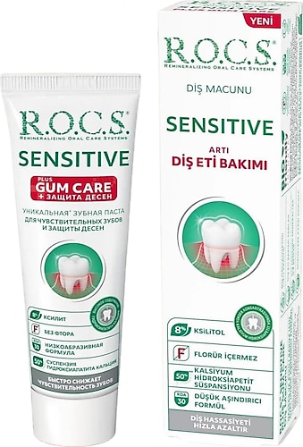 R.O.C.S. Sensitive Artı Diş Eti Bakımı Florürsüz Diş Macunu 75 ml