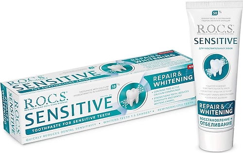 R.O.C.S. Sensitive Onarım Beyazlatıcı Florürsüz Diş Macunu 75 ml