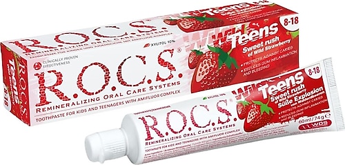 R.O.C.S. Teens Yaban Çileği Tadında 8-18 Yaş Florürlü Çocuk Diş Macunu 60 ml