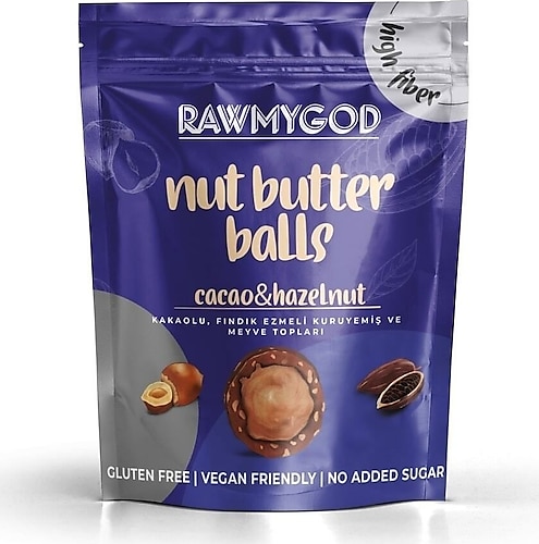 Rawmygod Kakaolu ve Fındık Ezmeli Meyve Topları 84 gr