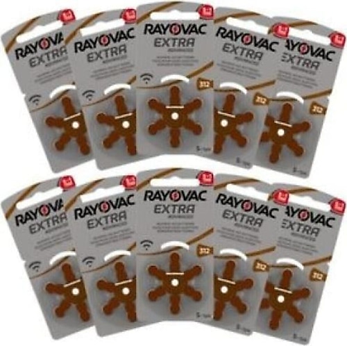 Rayovac Extra 312 Numara Pil Kulak Içi Işitme Cihazı Pili Kulaklık Pili 10 Paket -toplam 60 Adet Pil