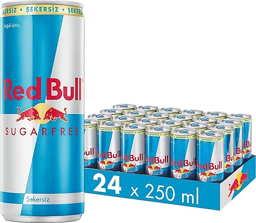 Red Bull Sugarfree 250 ml 24'lü Paket Şekersiz Enerji İçeceği