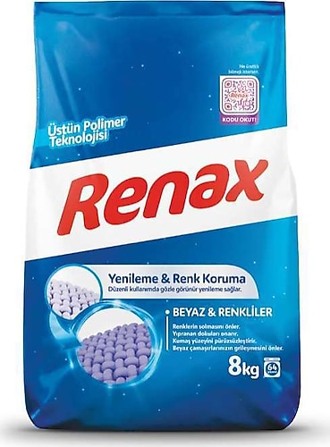 Renax Beyazlar ve Renkliler için 8 kg Toz Deterjan