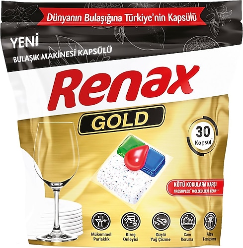 Renax Gold Hepsi Bir Arada Bulaşık Makinesi Tableti 30'lu