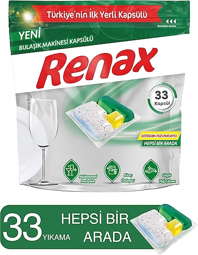 Renax Hepsi Bir Arada Bulaşık Makinesi Tableti 33'lü