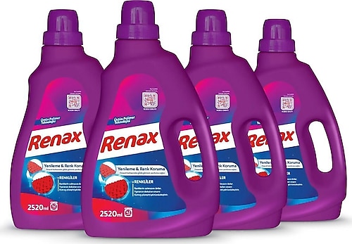 Renax Renkliler için Sıvı Deterjan 42 Yıkama 2.52 lt 4'lü