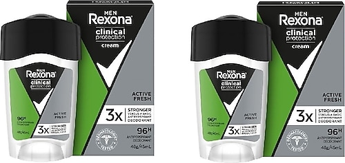 Rexona Clinical Protection Active Fresh Erkek Stick Deodorant 45 ml 2 Adet