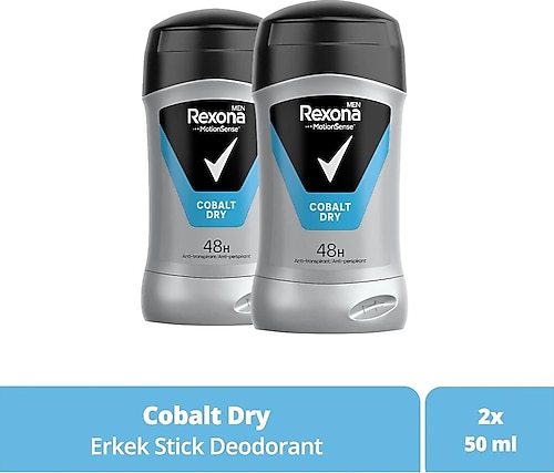 Rexona Men MotionSense Erkek Stick Deodorant Cobalt Dry 50 ml x2