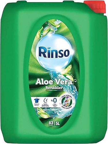 Rinso Aloe Vera Renkliler için Sıvı Deterjan 83 Yıkama 5 lt