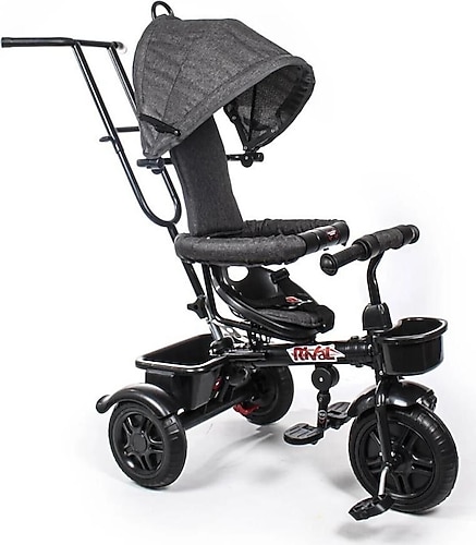 Rival 1+ Yaş Rv501 Hiper Bike Ebeveyn Kontrollü 3 Tekerli Çocuk Bisikleti Antrasit Vitessiz 2 Yıl 3 Gri H