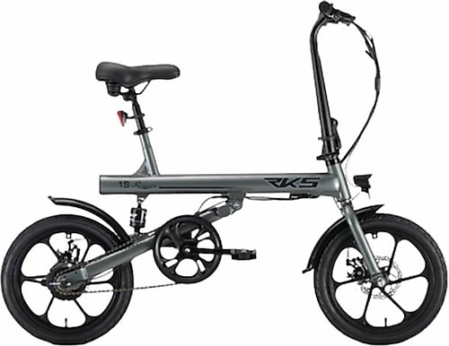 RKS 1S Gri Katlanabilir Elektrikli Bisiklet