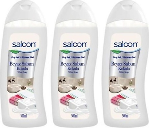 Saloon Duş Jeli 500 ml Beyaz Sabun Kokulu x 3 Adet