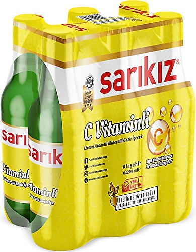 Sarıkız Limon Aromalı C Vitaminli Maden Suyu 6x200 ml