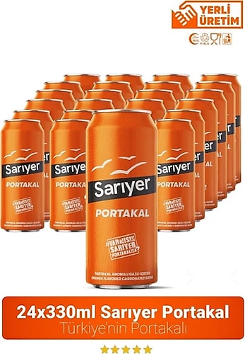 Sarıyer Gazoz Sarıyer Portakal Aromalı Gazoz 330ml x 24 Adet