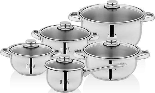 Schafer Diva Vento Inox 10 Parça Çelik Tencere Seti