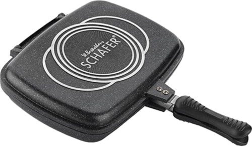 Schafer Double Grill Pan Çift Taraflı Kare 34 cm Izgara Tava