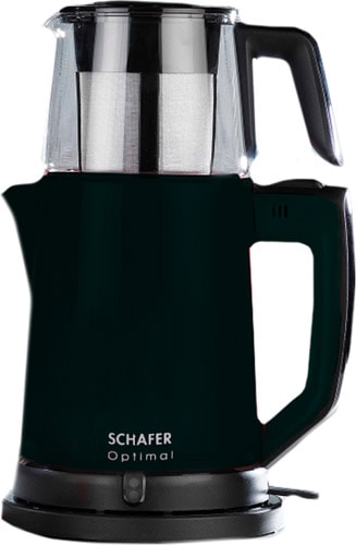 Schafer Optimal Siyah 1800 W Cam Demlikli Çay Makinesi