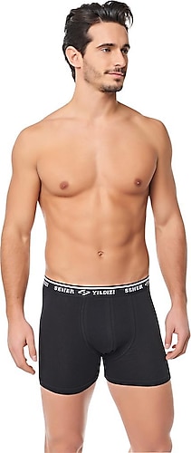 Seher Yıldızı 12 li Paket Erkek Likralı Boxer Pamuklu