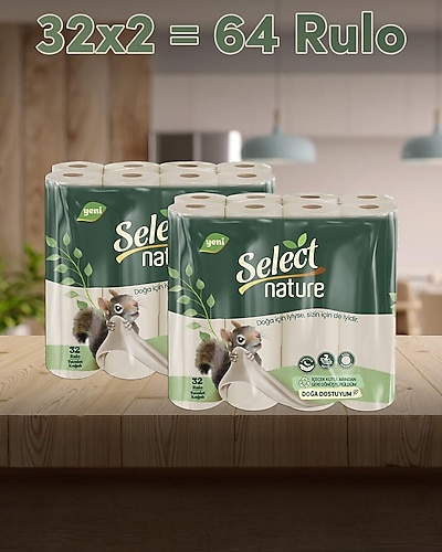 Select Nature Doğal ve Organik Tuvalet Kağıdı 2X32 Adet