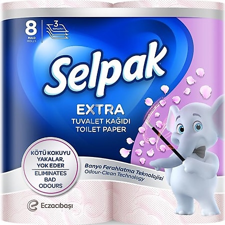 Selpak Extra Banyo Ferahlatma 8'li Tuvalet Kağıdı