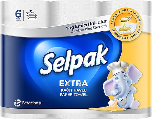 Selpak Extra Yağ Emici 6'lı Kağıt Havlu