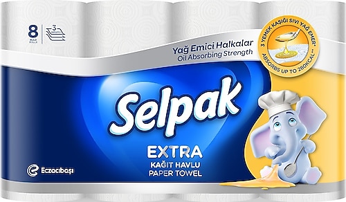 Selpak Extra Yağ Emici 8'li Kağıt Havlu