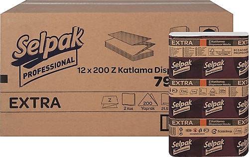Selpak Professional Extra Z Katlı 12x200 Yaprak Dispenser Havlu