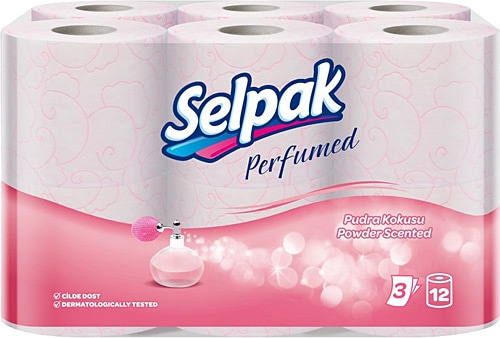 Selpak Pudra Kokulu 3 Katlı 12'li Tuvalet Kağıdı