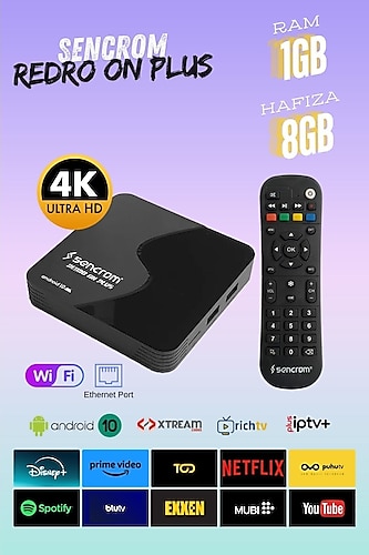 sencrom 8gb Android Tv Box 1 Yıl Free Paket 4k Android Tv Box