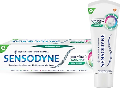 Sensodyne Çok Yönlü Koruma Ferah Nefes Beyazlatıcı Florürlü Diş Macunu 75 ml