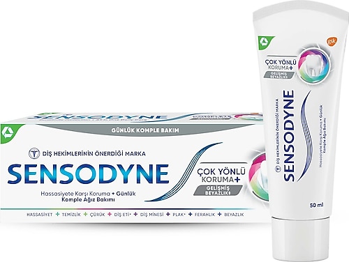 Sensodyne Çok Yönlü Koruma Gelişmiş Beyazlık Florürlü Diş Macunu 50 ml