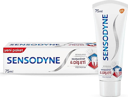 Sensodyne Hassasiyet ve Diş Eti Beyazlatıcı Florürlü Diş Macunu 75 ml