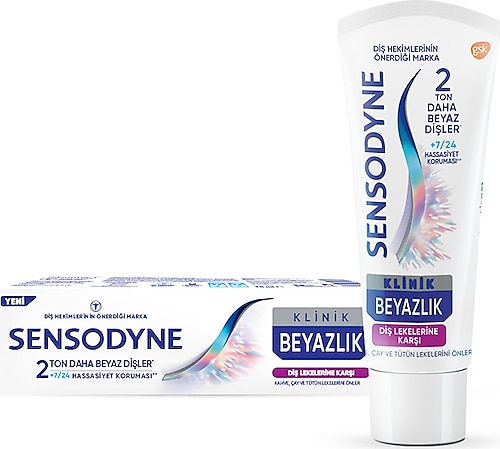 Sensodyne Klinik Beyazlık Diş Lekelerine Karşı Florürlü Diş Macunu 75 ml