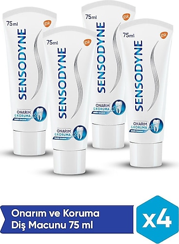 Sensodyne Onarım ve Koruma Florürlü Diş Macunu 75 ml 4 Adet